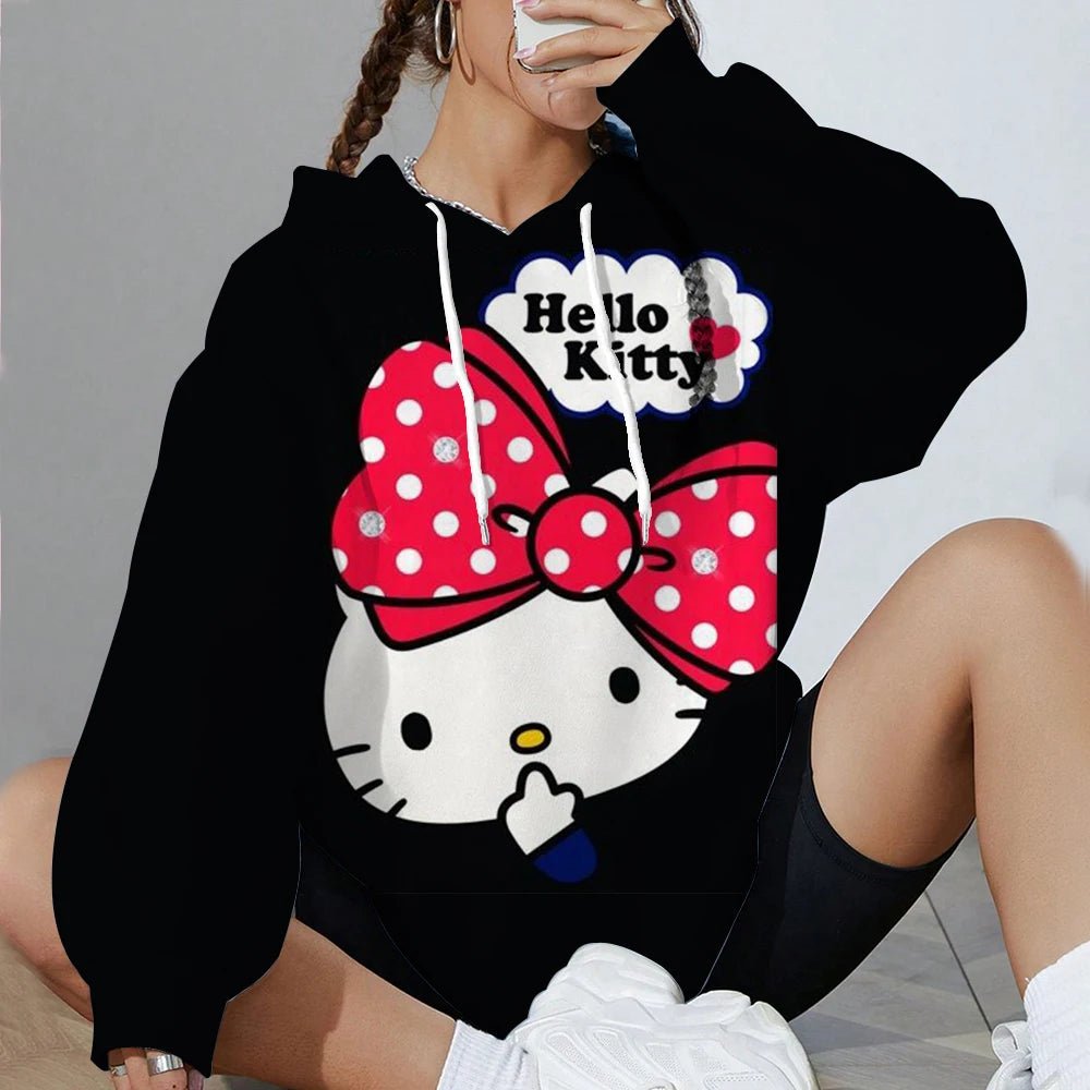 Hello Kitty Women’s Soft Hoodie | Printed Spring & Autumn Sports Top - Cake Pops Parties