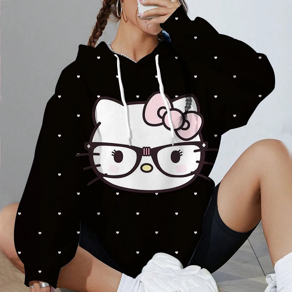 Hello Kitty Women’s Soft Hoodie | Printed Spring & Autumn Sports Top - Cake Pops Parties