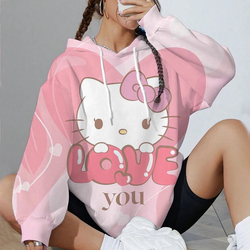 Hello Kitty Women’s Soft Hoodie | Printed Spring & Autumn Sports Top - Cake Pops Parties