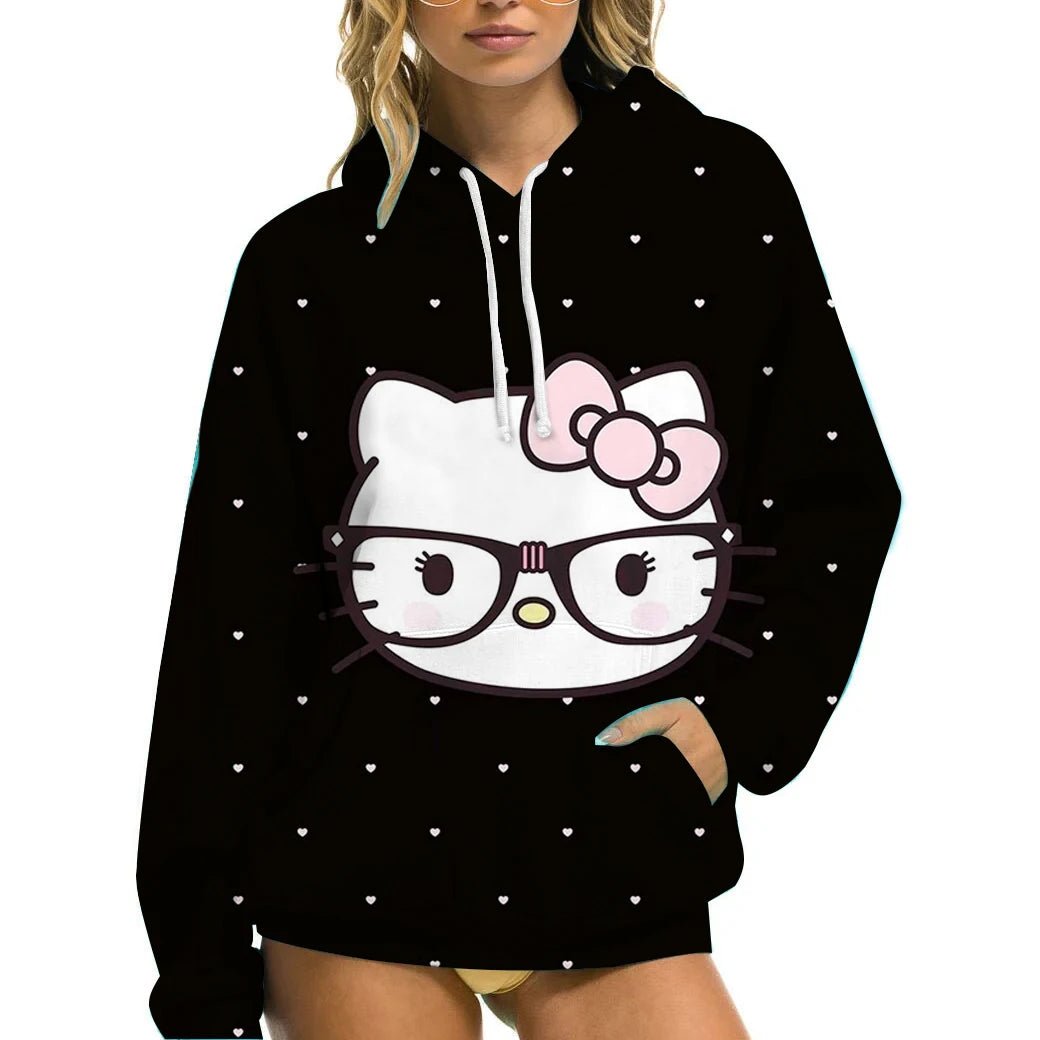 Hello Kitty Women’s Winter Hoodie | Casual Loose Fit with Pockets - Cake Pops Parties