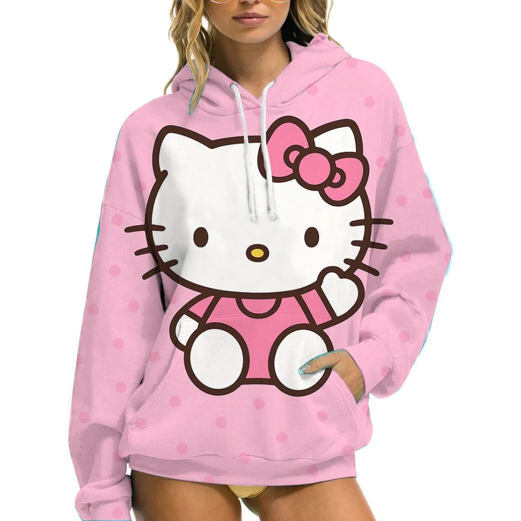Hello Kitty Women’s Winter Hoodie | Casual Loose Fit with Pockets - Cake Pops Parties