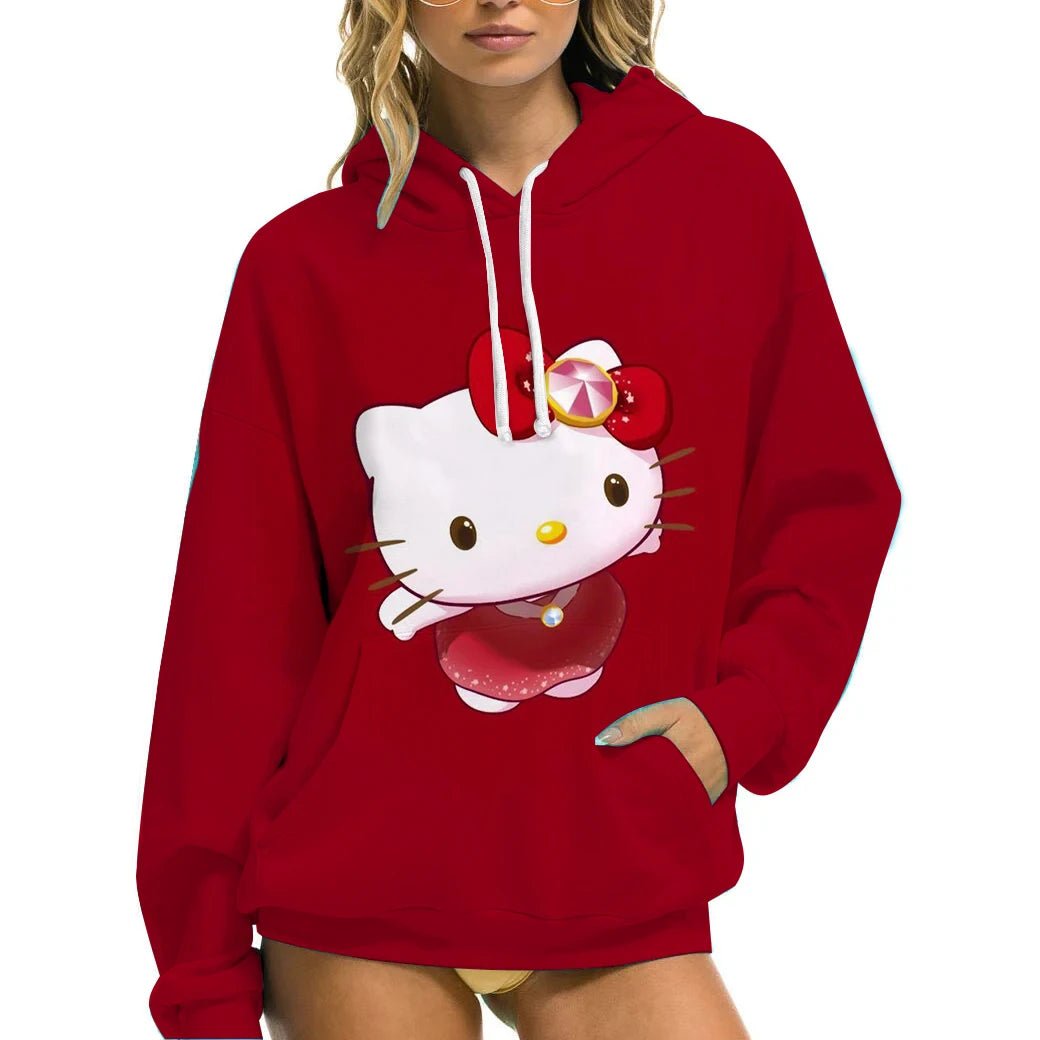 Hello Kitty Women’s Winter Hoodie | Casual Loose Fit with Pockets - Cake Pops Parties