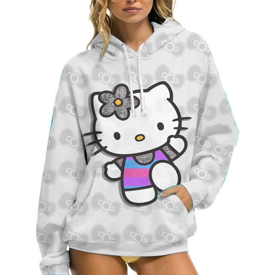 Hello Kitty Women’s Winter Hoodie | Casual Loose Fit with Pockets - Cake Pops Parties