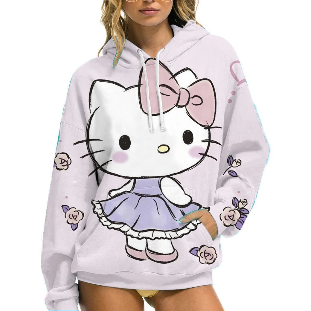 Hello Kitty Women’s Winter Hoodie | Casual Loose Fit with Pockets - Cake Pops Parties