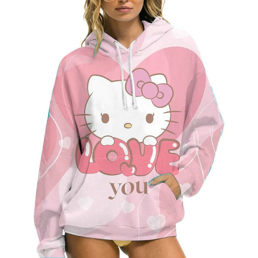 Hello Kitty Women’s Winter Hoodie | Casual Loose Fit with Pockets - Cake Pops Parties
