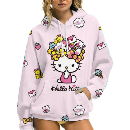 Hello Kitty Women’s Winter Hoodie | Casual Loose Fit with Pockets - Cake Pops Parties