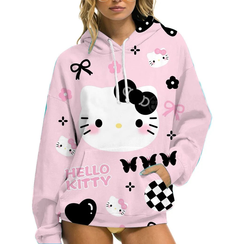 Hello Kitty Women’s Winter Hoodie | Casual Loose Fit with Pockets - Cake Pops Parties