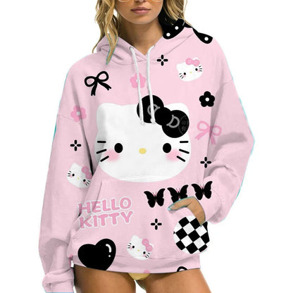 Hello Kitty Women’s Winter Hoodie | Casual Loose Fit with Pockets - Cake Pops Parties