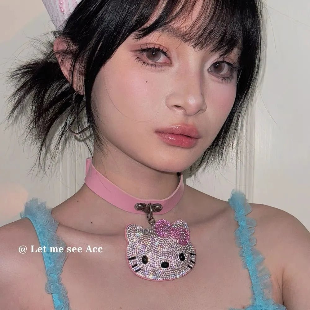 Hello Kitty Y2K Kawaii Diamond Belt Necklace Vintage Style - Cake Pops Parties