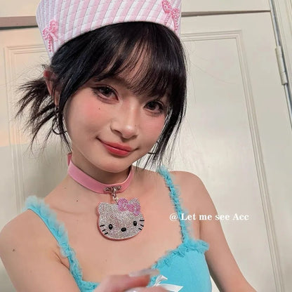 Hello Kitty Y2K Kawaii Diamond Belt Necklace Vintage Style - Cake Pops Parties
