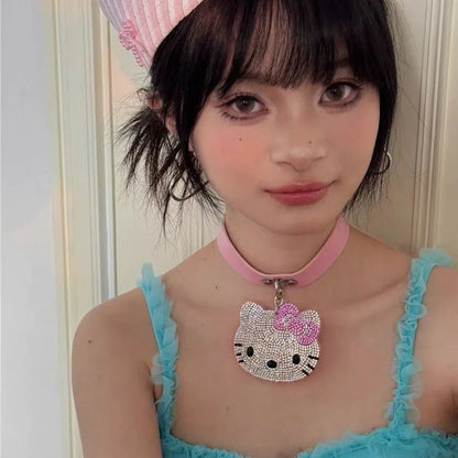 Hello Kitty Y2K Kawaii Diamond Belt Necklace Vintage Style - Cake Pops Parties