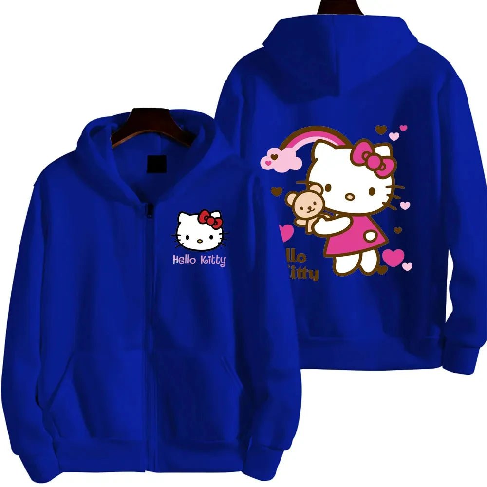 Hello Kitty Zipper Hoodie | Kawaii Sanrio Spring Autumn Street Trend - Cake Pops Parties