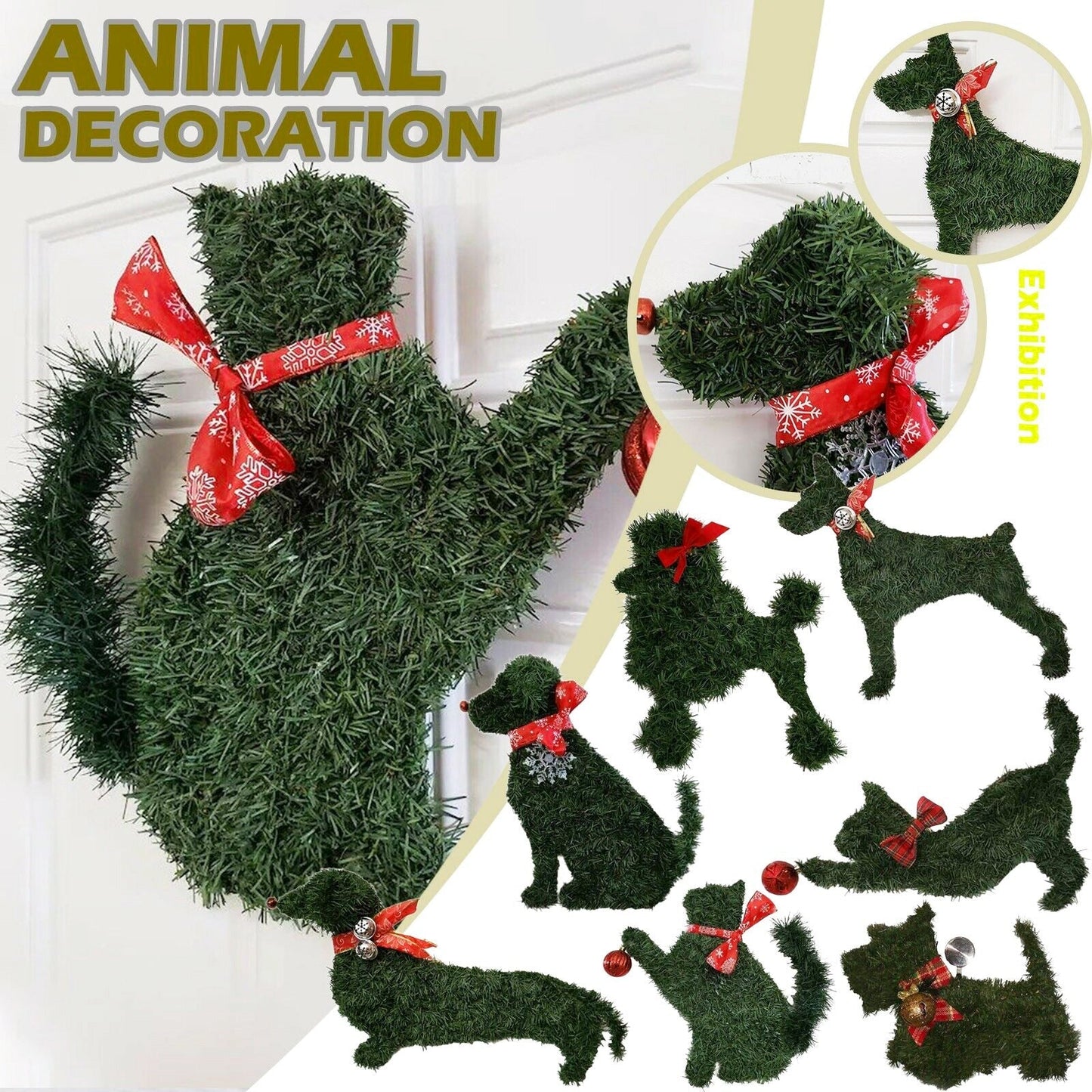 Holiday Pets Straw Wreath Door Hanging - Cake Pops Parties