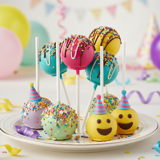 Celebration Mix Bundle - 6 handcrafted party, vegan and emoji cake pops