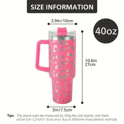Insulated 40oz Mug Water Bottle with Handle & Straw - Cake Pops Parties
