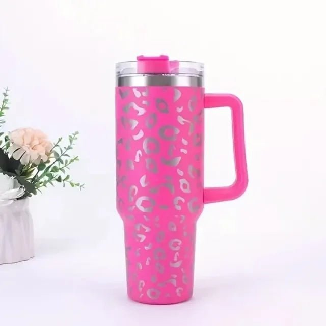 Insulated 40oz Mug Water Bottle with Handle & Straw - Cake Pops Parties
