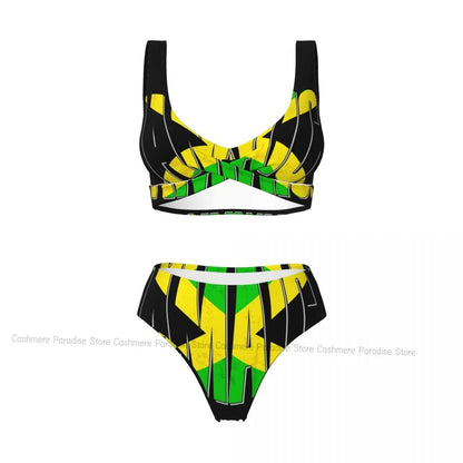 Jamaica Vibes Push - Up Bikini Set | Caribbean Women's Bathing Suit - Cake Pops Parties