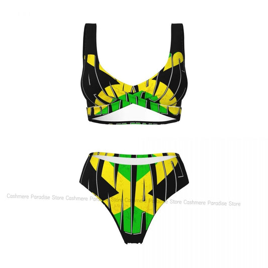 Jamaica Vibes Push - Up Bikini Set | Caribbean Women's Bathing Suit - Cake Pops Parties