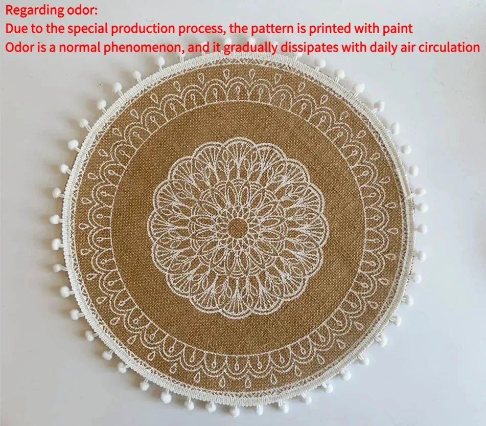 Jute Round Placemat Set - Non - Slip Dining Table Mats - Cake Pops Parties