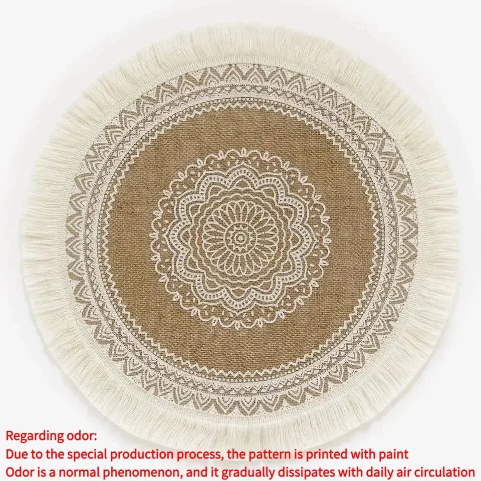 Jute Round Placemat Set - Non - Slip Dining Table Mats - Cake Pops Parties