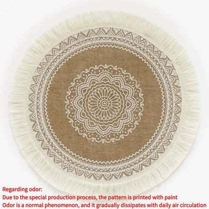 Jute Round Placemat Set - Non - Slip Dining Table Mats - Cake Pops Parties