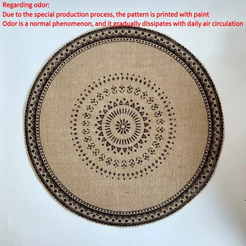 Jute Round Placemat Set - Non - Slip Dining Table Mats - Cake Pops Parties