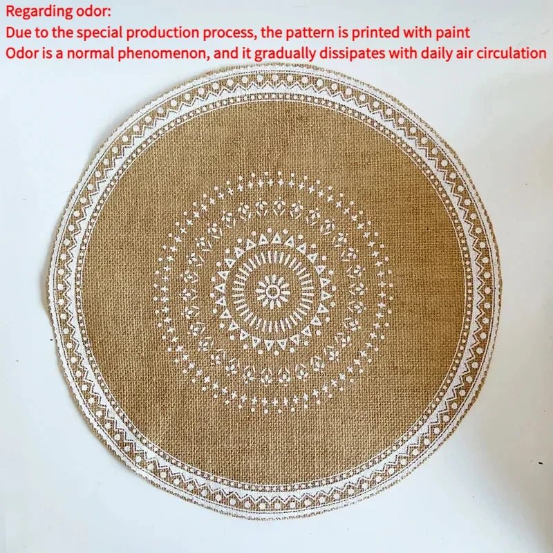 Jute Round Placemat Set - Non - Slip Dining Table Mats - Cake Pops Parties