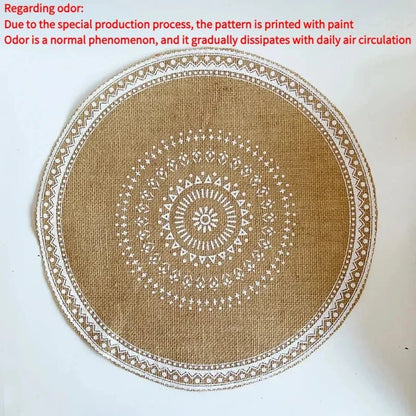 Jute Round Placemat Set - Non - Slip Dining Table Mats - Cake Pops Parties