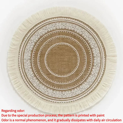 Jute Round Placemat Set - Non - Slip Dining Table Mats - Cake Pops Parties
