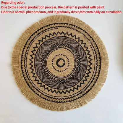 Jute Round Placemat Set - Non - Slip Dining Table Mats - Cake Pops Parties
