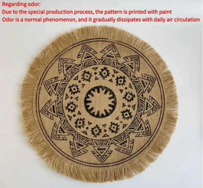Jute Round Placemat Set - Non - Slip Dining Table Mats - Cake Pops Parties
