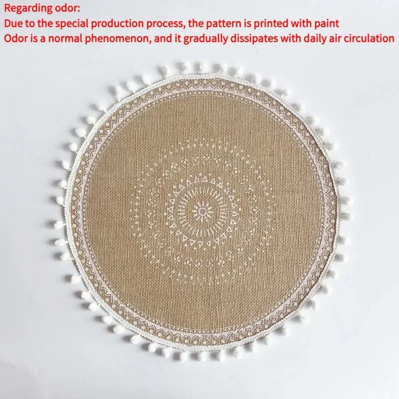 Jute Round Placemat Set - Non - Slip Dining Table Mats - Cake Pops Parties