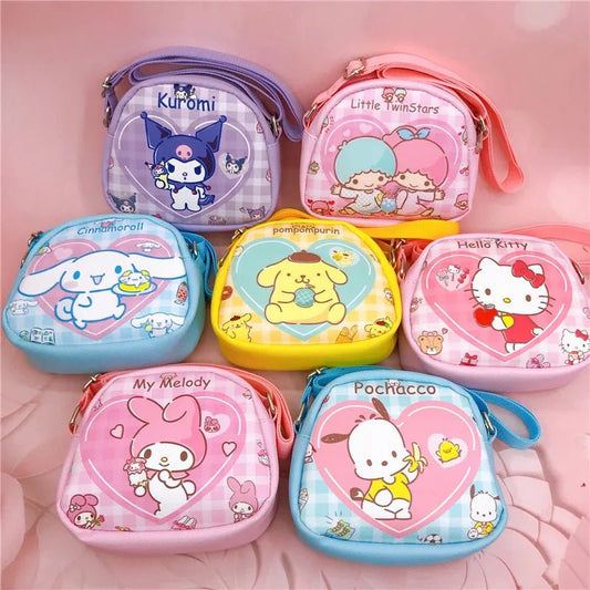 Kawaii Sanrio Crossbody Bag Hello Kitty Kuromi PU Coin Purse - Cake Pops Parties