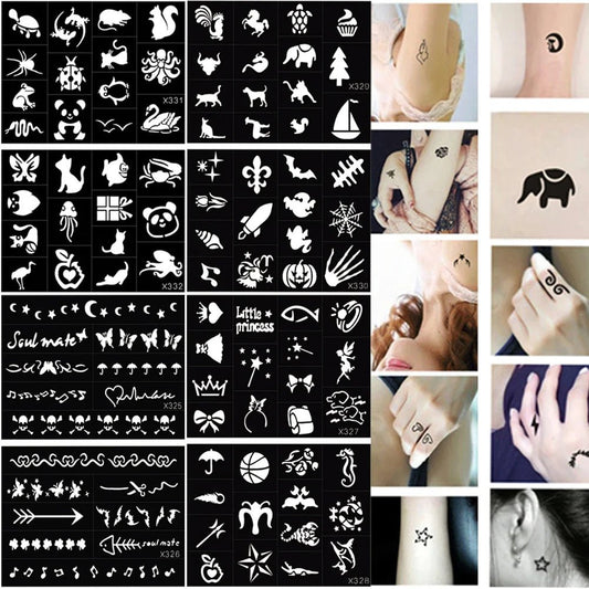 Kids Glitter Tattoo Stencil Kit - 102 Pcs - Cake Pops Parties