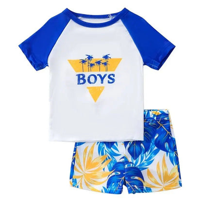 Kids Quick - Dry Suit | Boys 2pc Beach Set | Short Sleeve Top & Shorts - Cake Pops Parties