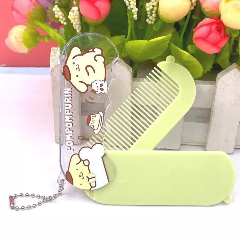 Kuromi Hello Kitty Travel Mirror & Comb Set | Folding Makeup Tool - Cake Pops Parties