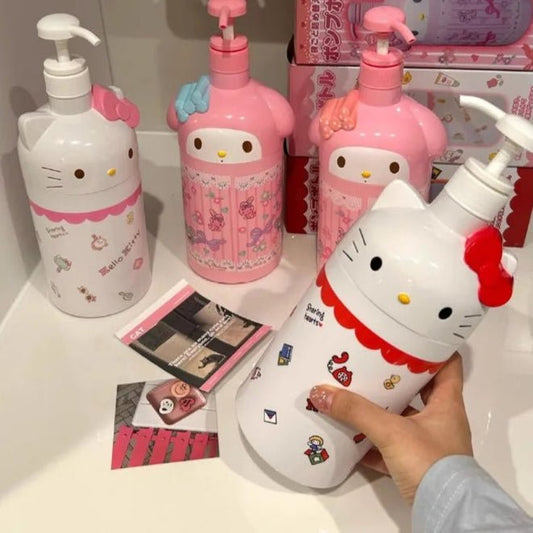Large Capacity KT Cat Cartoon Soap Dispenser Kawaii Anime Bottle - Cake Pops Parties