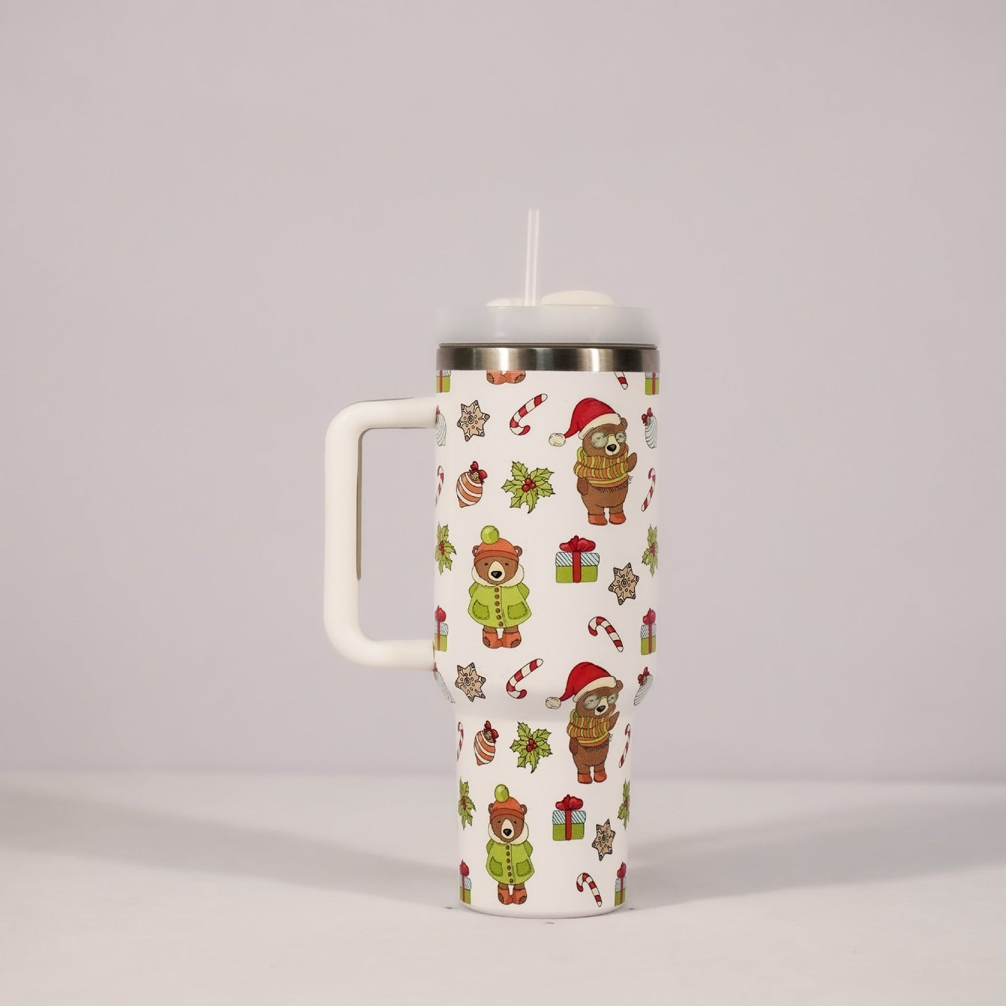 Large Christmas Pattern Steel Tumbler - Cake Pops Parties