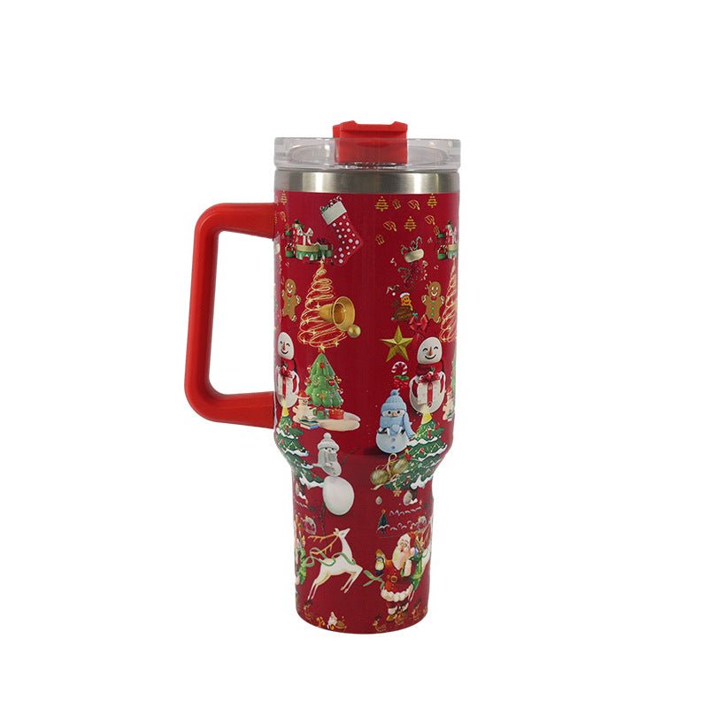Large Christmas Pattern Steel Tumbler - Cake Pops Parties