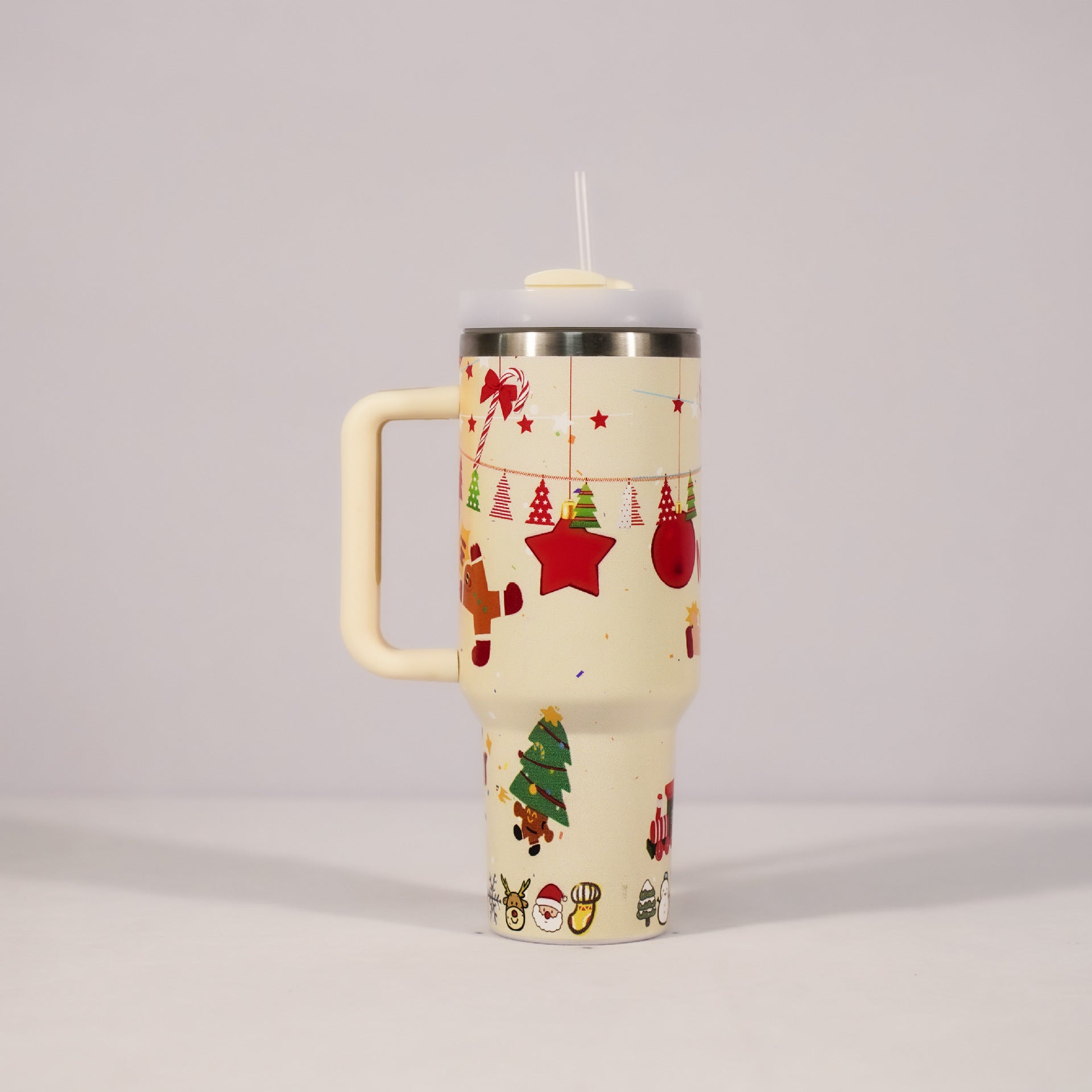 Large Christmas Pattern Steel Tumbler - Cake Pops Parties