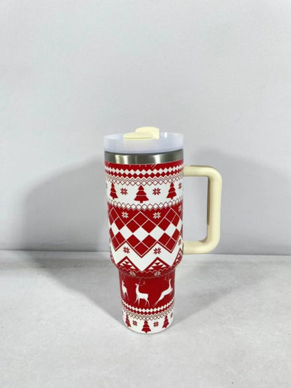 Large Christmas Pattern Steel Tumbler - Cake Pops Parties