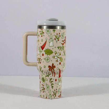 Large Christmas Pattern Steel Tumbler - Cake Pops Parties