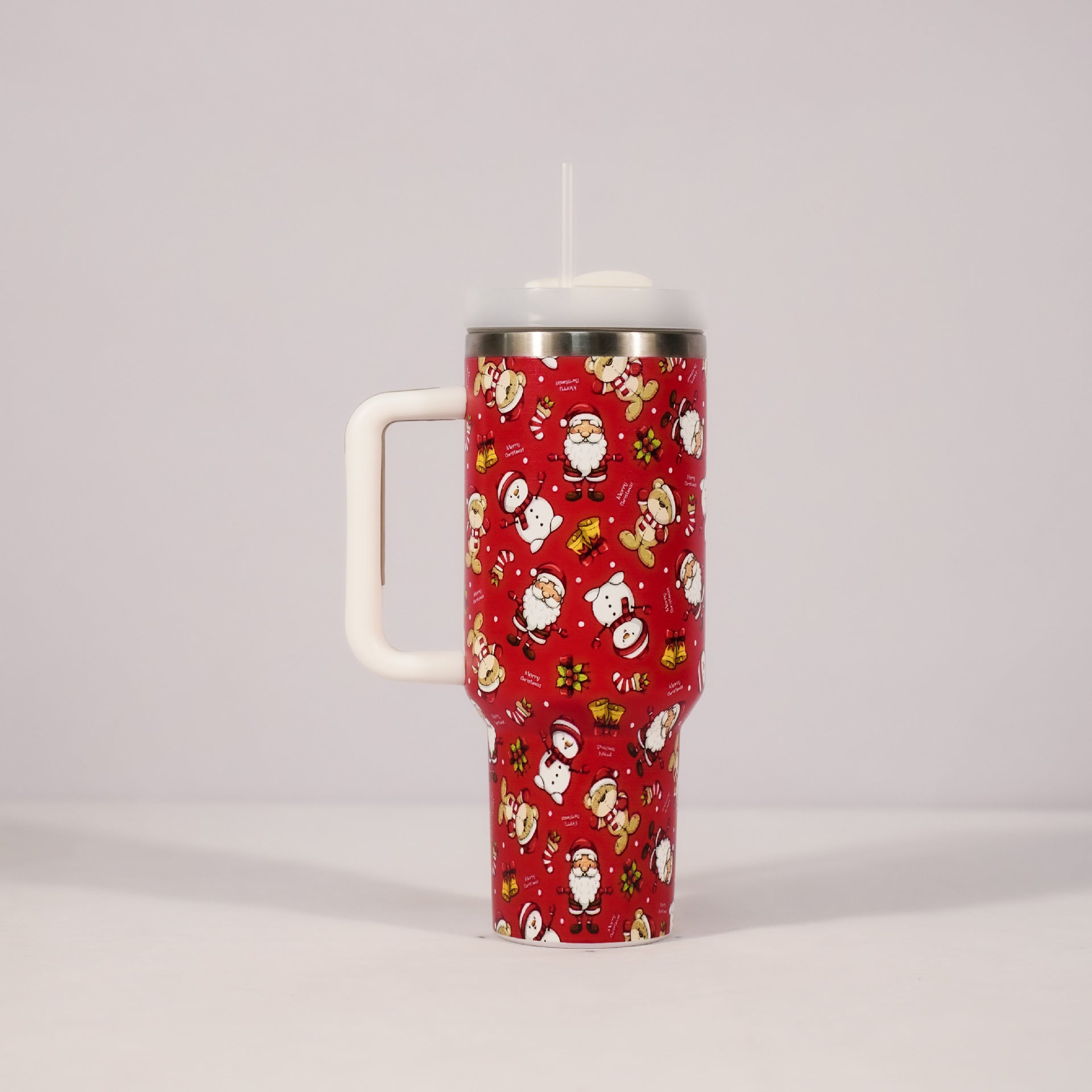 Large Christmas Pattern Steel Tumbler - Cake Pops Parties