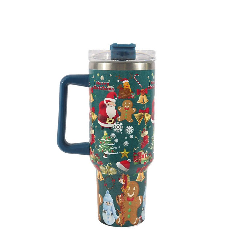Large Christmas Pattern Steel Tumbler - Cake Pops Parties