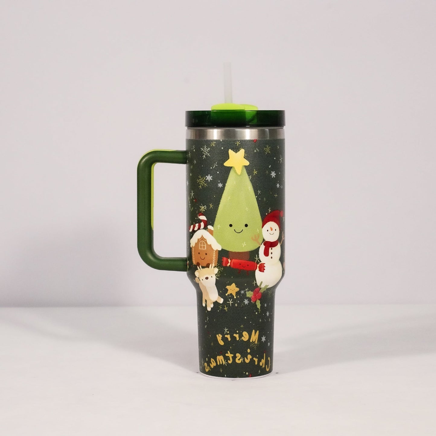 Large Christmas Pattern Steel Tumbler - Cake Pops Parties