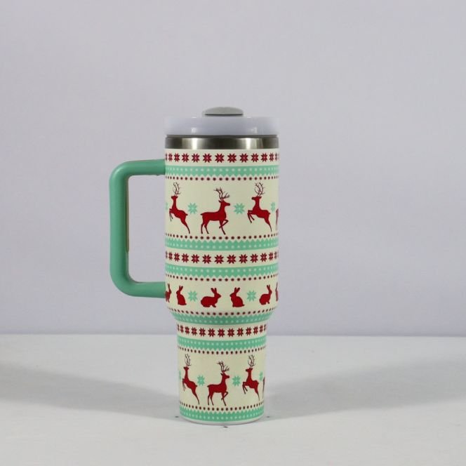 Large Christmas Pattern Steel Tumbler - Cake Pops Parties