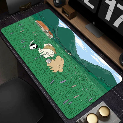 Large Gaming Mouse Mat - Cute Green Plant Design - Cake Pops Parties