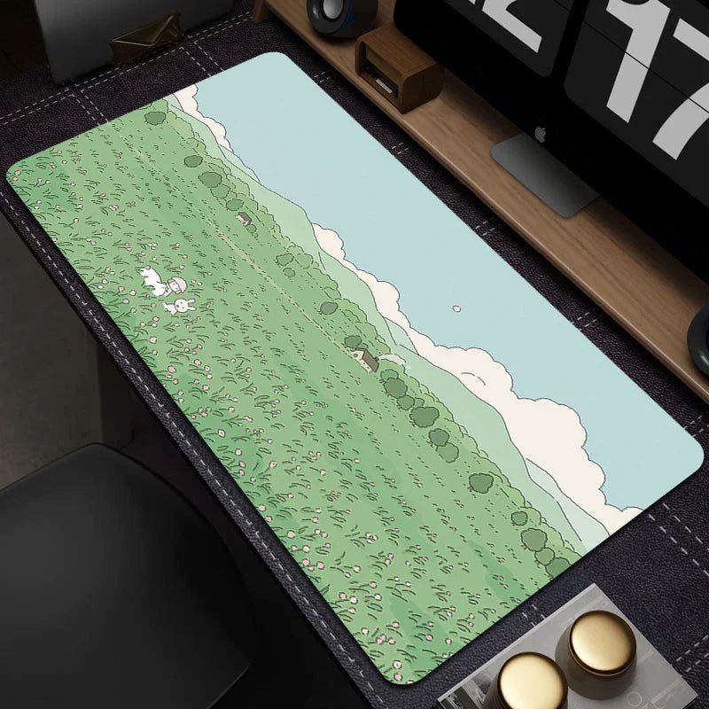 Large Gaming Mouse Mat - Cute Green Plant Design - Cake Pops Parties