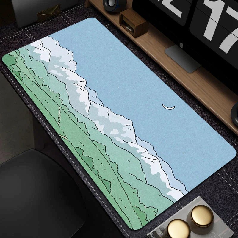 Large Gaming Mouse Mat - Cute Green Plant Design - Cake Pops Parties