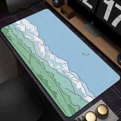 Large Gaming Mouse Mat - Cute Green Plant Design - Cake Pops Parties